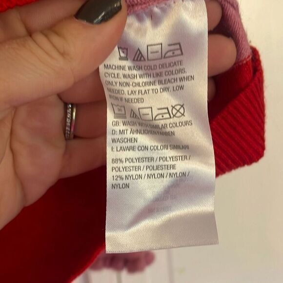 Candace Cameron Bure pink and red colorblock button front cardigan small - Picture 7 of 11